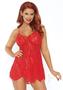 Leg Avenue Rose Lace Flair Chemise - O/s - Red