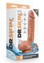 Dr. Skin Glide Gold Collection Self Lubricating Dildo With Balls 8.5in - Caramel